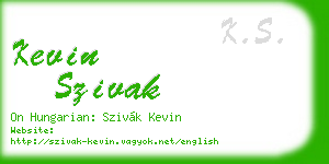 kevin szivak business card
